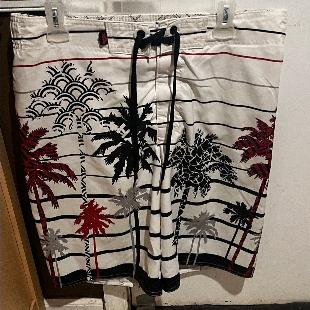 Tony Hawk Red and White Graphic Shorts